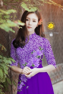 Vải Áo Dài Tằm Ý/ Lụa Nhật Hoa Chéo Eo