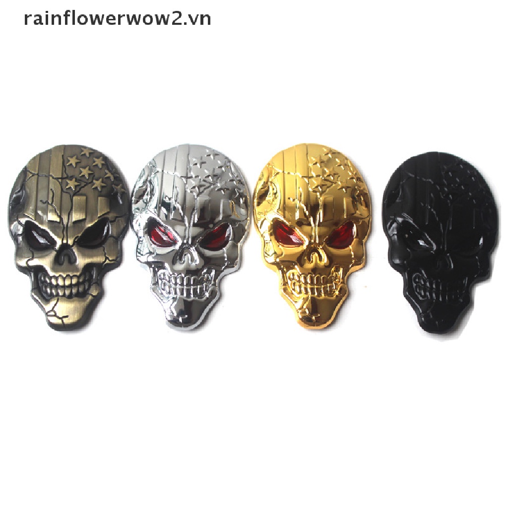 FENDER Tấm Chắn Bùn Kim Loại Hình Đầu Lâu 3D Trang Trí Xe Hơi