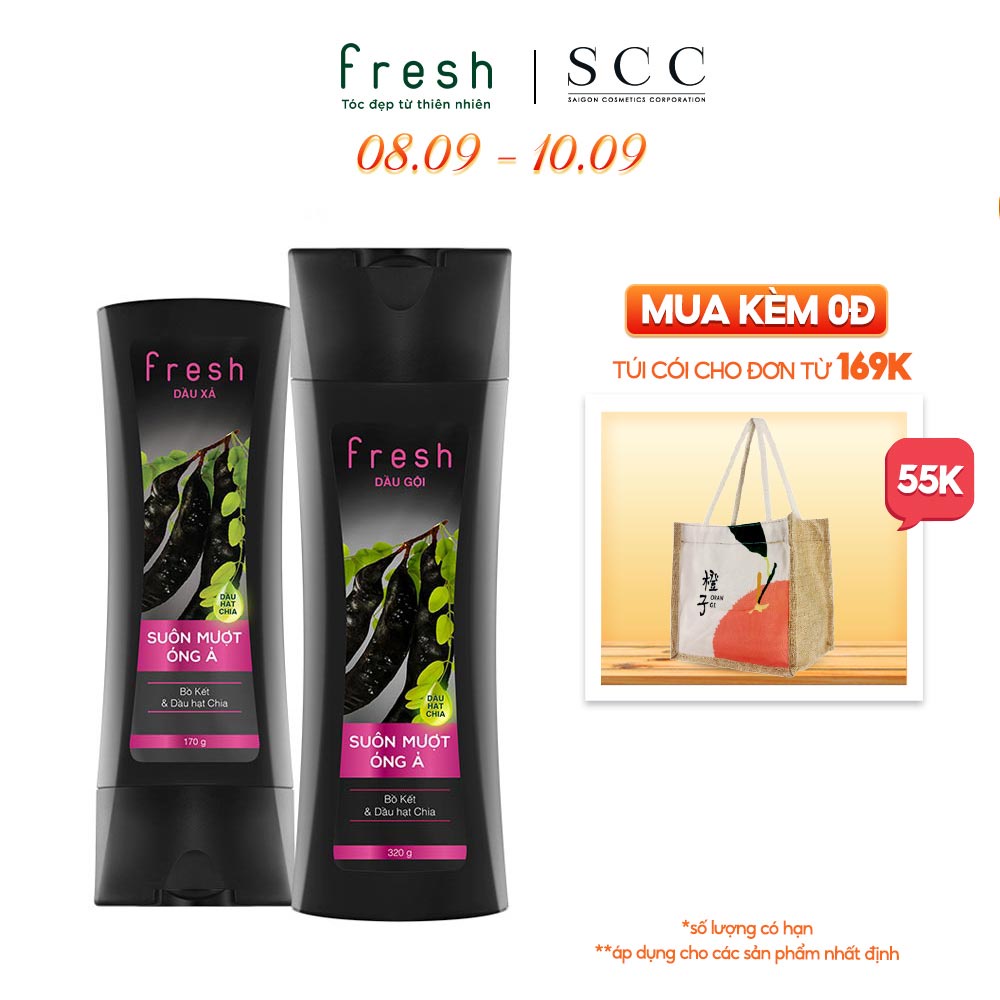 [Mã FMCGMALL - 8% đơn 250K] Combo Gội Xả Suôn Mượt Óng Ả 320g + 170g