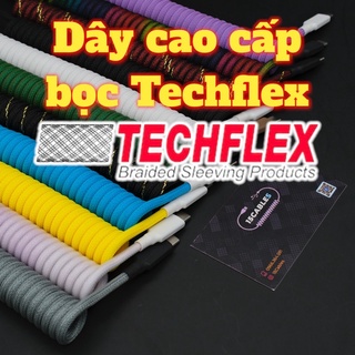 Dây cáp bàn phím cơ custom bọc TECHFLEX USA chính hãng - Dây xoắn - 15cables - Custom cable