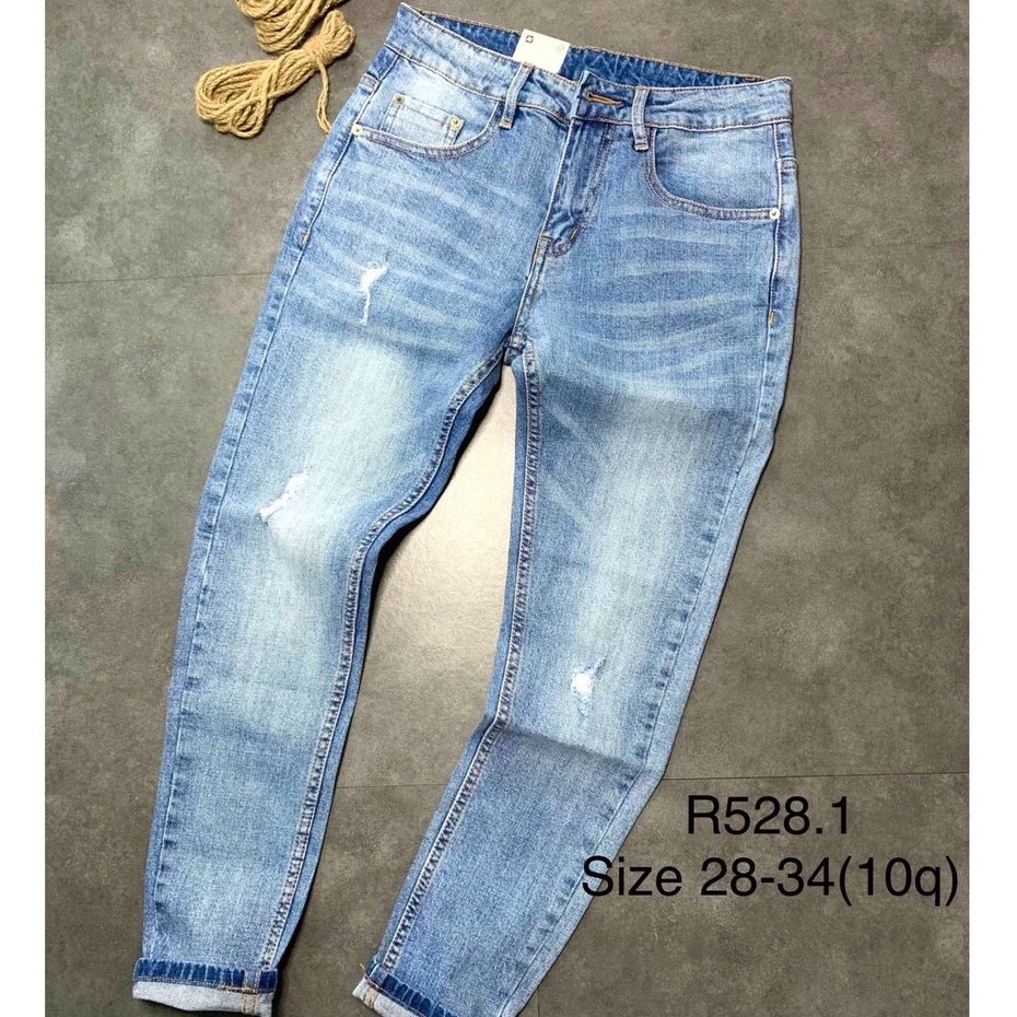 Quần Jean Nam Cao Cấp Màu Xanh chất co dãn dáng quần ôm | BigBuy360 - bigbuy360.vn