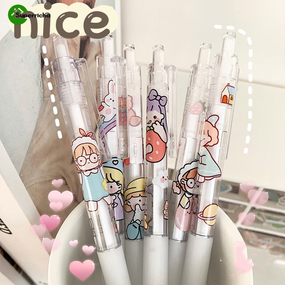 1 Bút Mực Đen Ngòi 0.5mm Họa Tiết Hoạt Hình Dễ Thương Cho Học Sinh