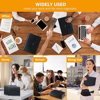 3Pcs Expanding File Folder Pocket Organizer A4 Letter Size 7 Pockets Document Keeper with Customizable Sticky Labels