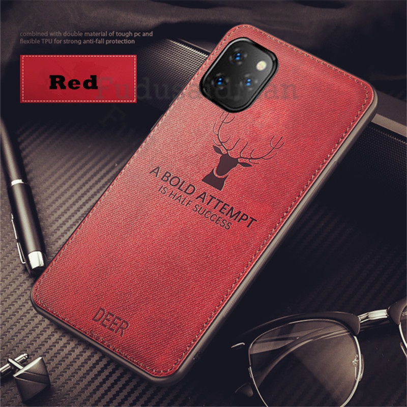 Ốp Điện Thoại Vải Mềm Họa Tiết Hươu Cho iPhone 11 Pro Xs Max XR Xs X 8 7 6s 6 Plus SE 2020