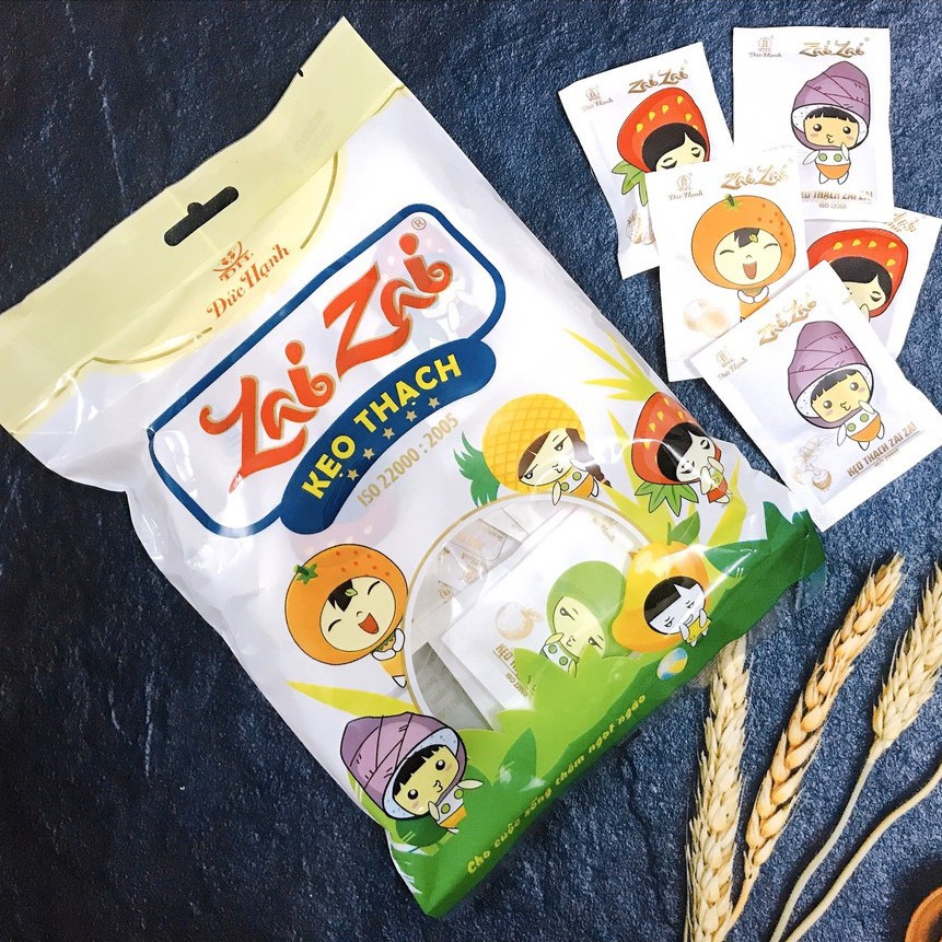 KẸO THẠCH ZAI ZAI HOT NHẤT DẠNG DÀI, NGẮN 400GR.12 VỊ TRÁI CÂY.