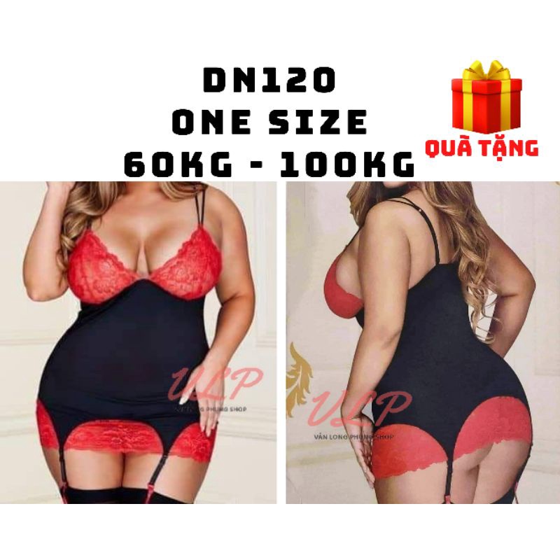[BIGSIZE_100KG]_DN120_Đầm Body thun lạnh phối ren kẹp tất