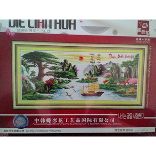 Tranh thêu chữ thập phong cảnh thuận buồm xuôi gió A517 150x67cm