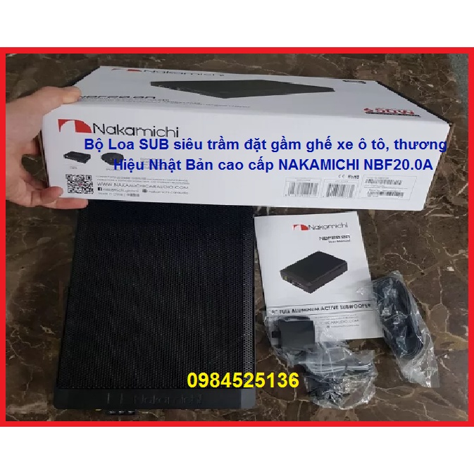 Bộ Loa SUB siêu trầm đặt gầm ghế xe ô tô, thương hiệu Nhật Bản cao cấp NAKAMICHI NBF20.0A 650W - Loa Siêu trầm oto