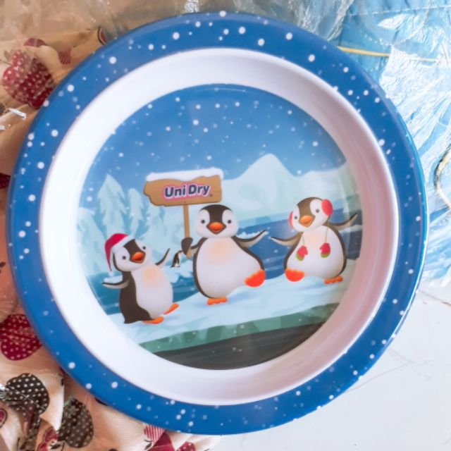 Dĩa Tròn Melamine Hình Chim Cánh Cụt Size 23
