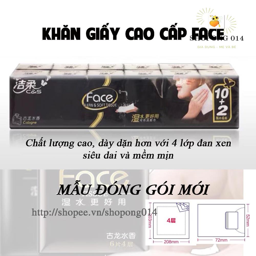 Khăn giấy bỏ túi Face đen 1 thanh 12 gói
