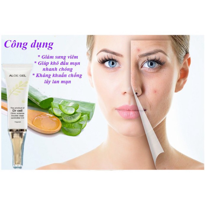 Gel Mụn Nha Đam Dr Cell, Giảm Sưng Viêm, Giúp Khô Đầu Mụn Nhanh Chóng, Kháng Khuẩn Chống Lây Lan Mun 15gr Chính Hãng | BigBuy360 - bigbuy360.vn