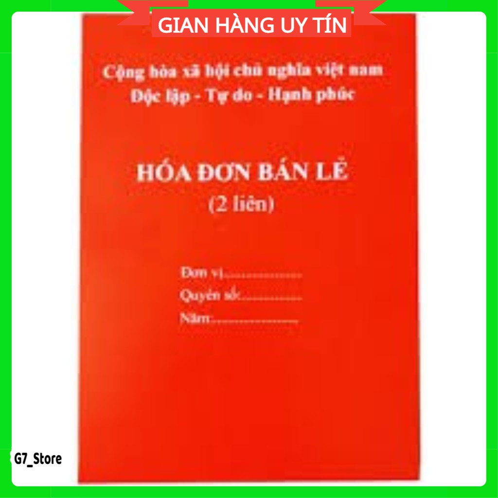 (A4 dày 100 tờ) Hóa đơn bán lẻ A4 giấy đẹp,có rãnh xé