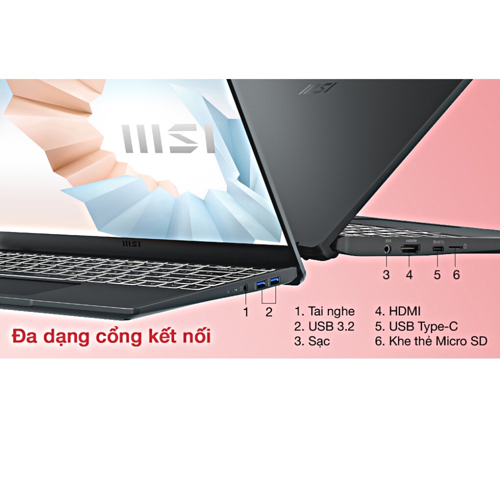 Laptop MSI Modern 14 B5M 202VN/R5 5500U/8GB/512GB/14"FHD/Win 11