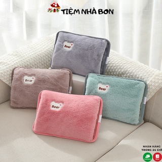 Túi sưởi cắm điện chườm ấm gấu Bear giảm tê buốt chân tay, Túi chườm nóng sạc điện giảm đau bụng kinh cho nữ