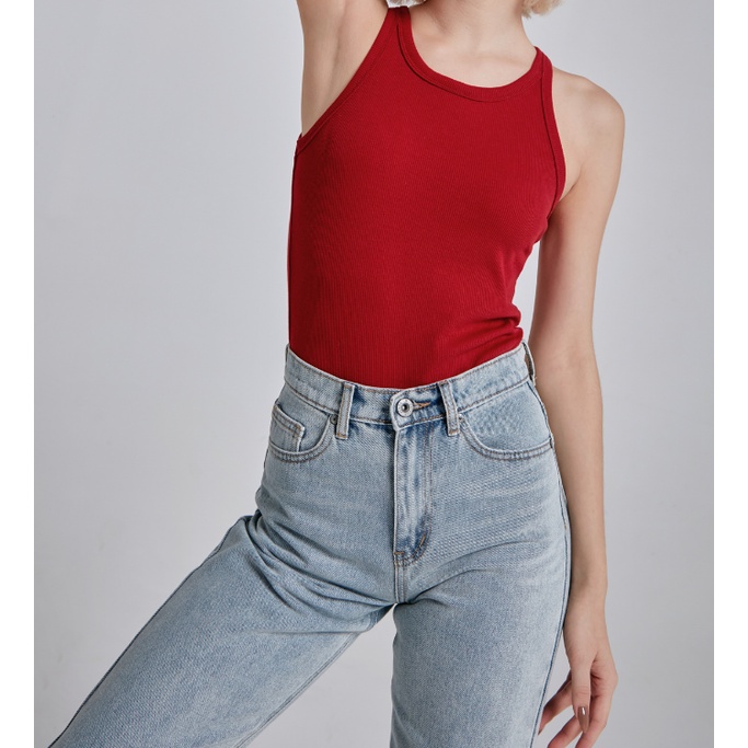 COCO SIN - Áo Thun Gân Đỏ Tank Top