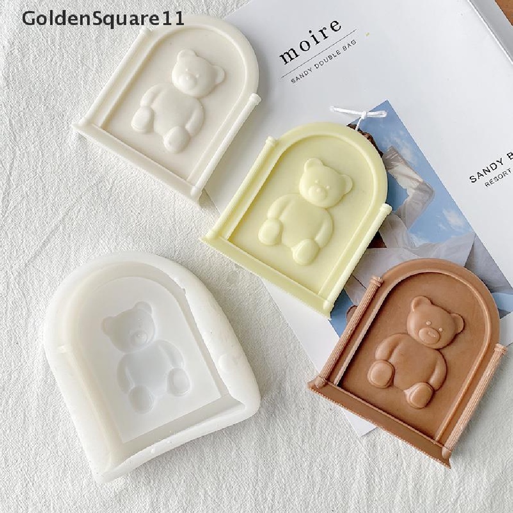 Khuôn Silicon Làm Nến Thơm Hình Gấu 3D Dễ Thương Diy