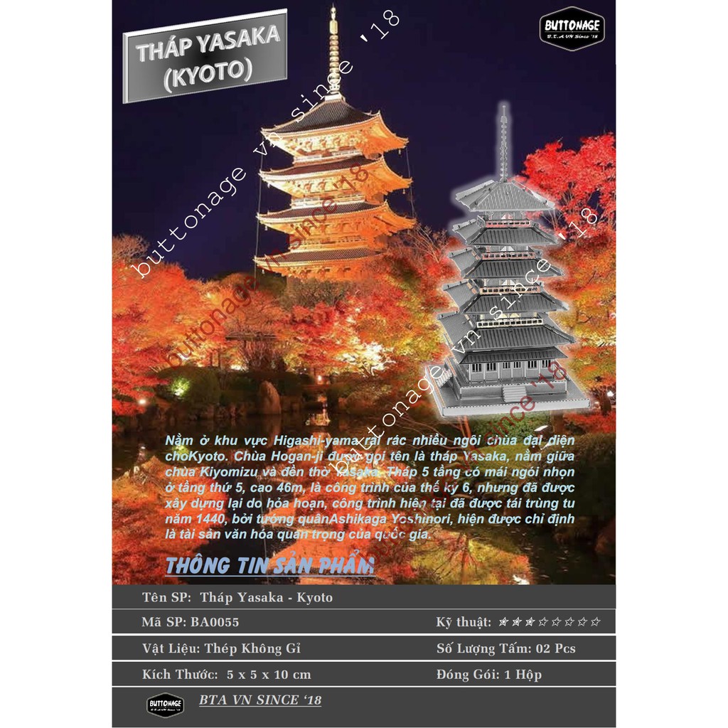 Mô Hình Lắp Ráp 3d Tháp Toji - Kyoto