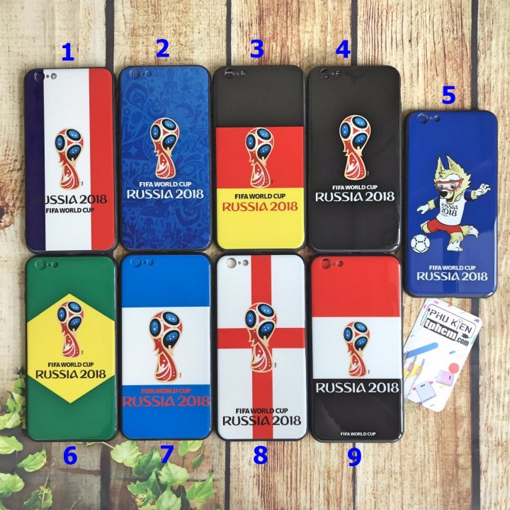 Ốp lưng iPhone 6 Plus/6s Plus dẻo Viền đen hình World Cup 2018