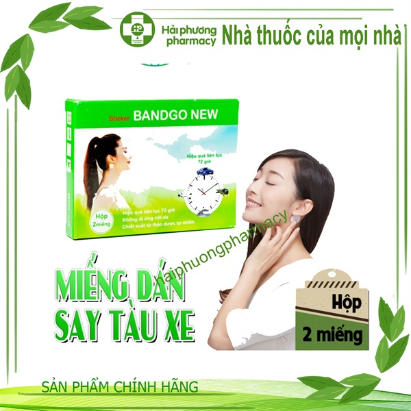 Miếng dán chống say tàu xe Bandgo New Hộp 2 miếng