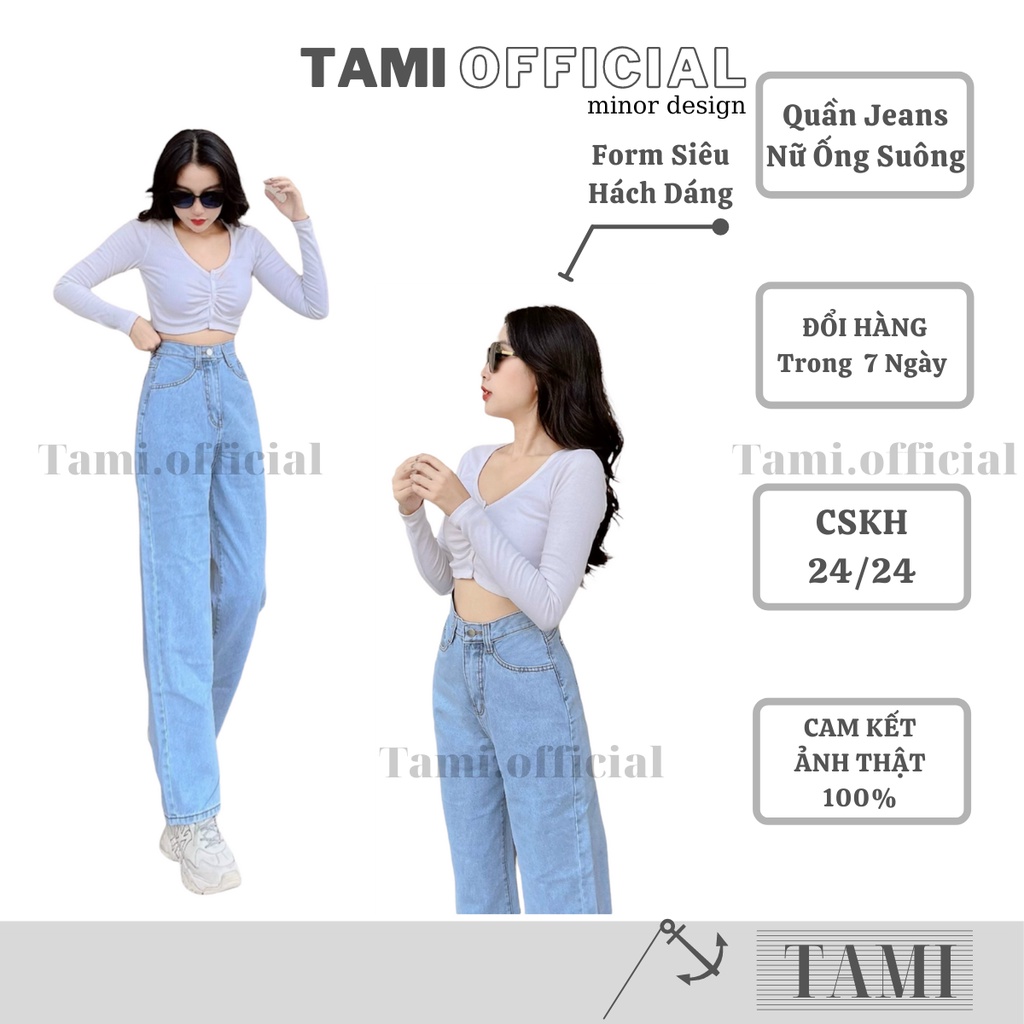 Quần Jeans NỮ ỐNG RỘNG Màu Xanh Nhạt Unisex SIÊU HÁCH DÁNG Bán Chạy TOP 1 [ TAMI Official ] | BigBuy360 - bigbuy360.vn