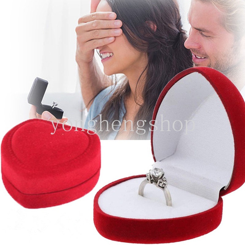 Hộp Đựng Nhẫn Cưới Hình Chữ Nhật Bằng Nhung Sang Trọng