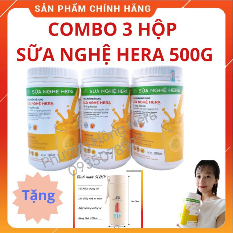 [MÃ PHUO30N giảm 30k] Combo 3 Hộp Sữa Nghệ Hera 500g[CHÍNH HÃNG]