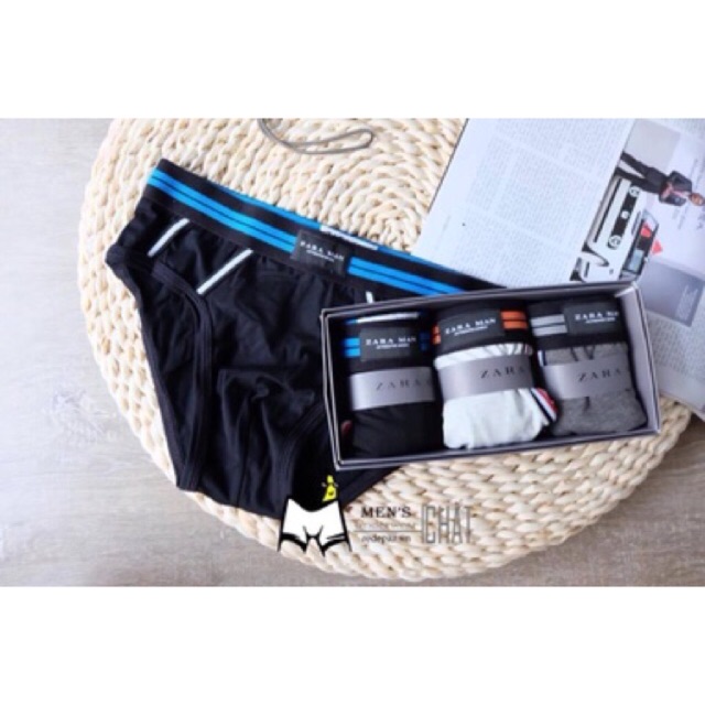 Combo 3 quần sịp Zara chéo, sịp nam