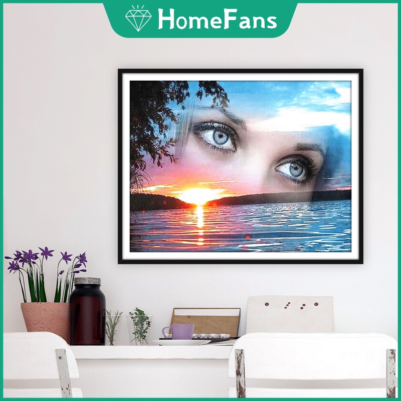 Bộ Tranh Đính Đá 5D Tự Làm Hình Phong Cảnh Hoàng Hôn Trang Trí Nhà Cửa 50x40cm