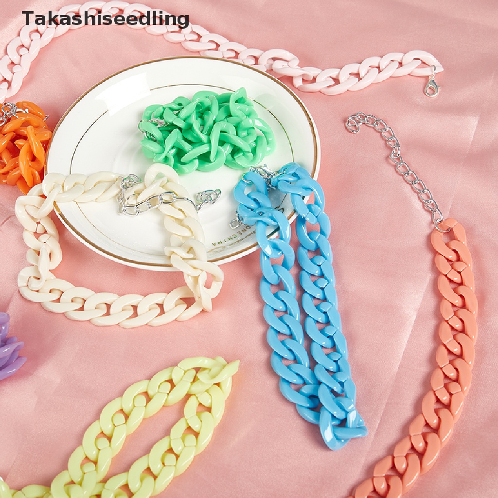(Takashiseedling) Vòng cổ Choker Acrylic Dày Màu Trắng Cho Nam Và Nữ