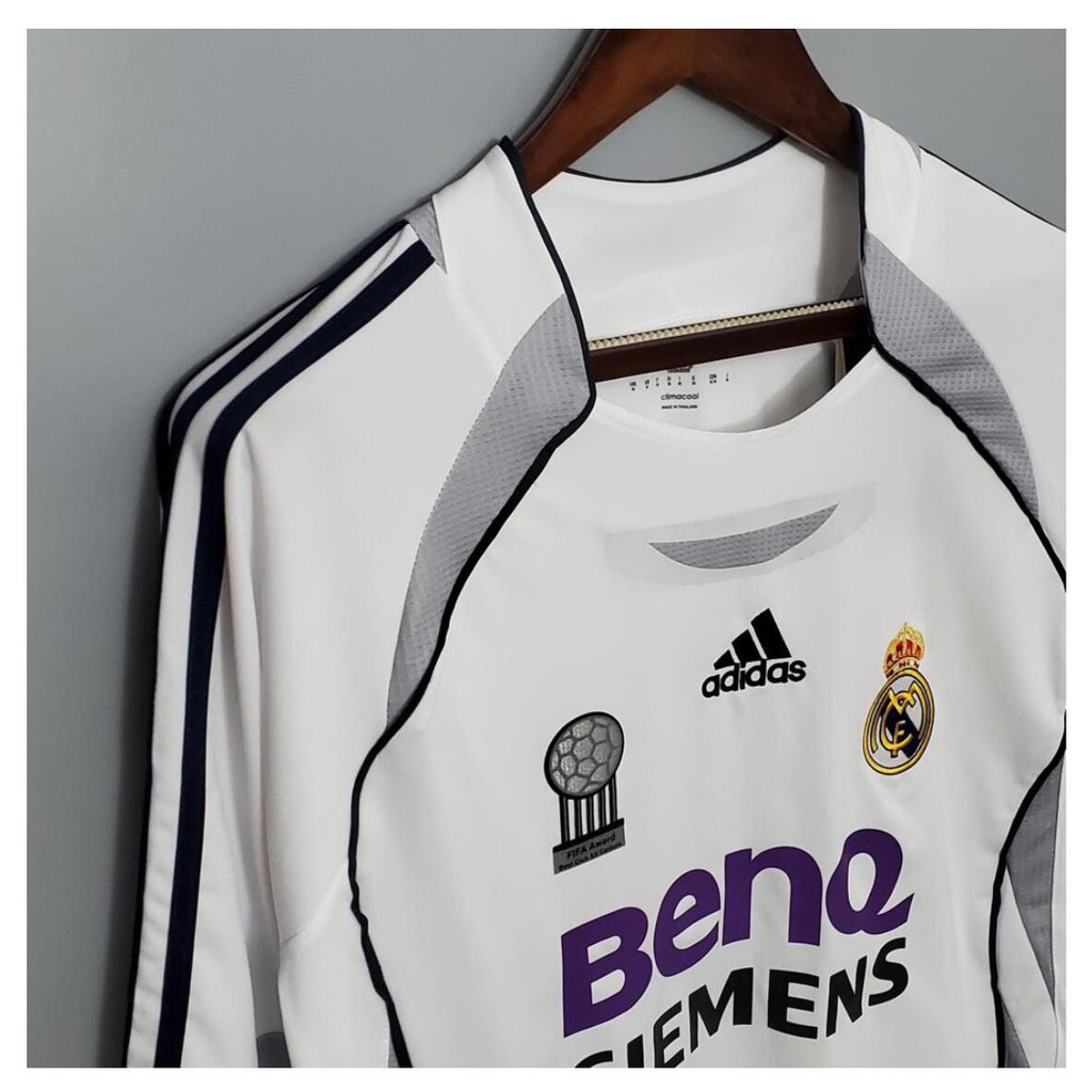 Áo Thun Đá Banh Tay Dài Đội Tuyển Real Madrid Size S-2xl 06-07