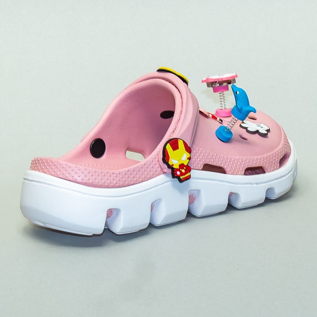 Dép cross hồng đế trắng lượn sóng unisex cao cấp💖FREESHIP💖sục cross bít đầu hotrend DU01