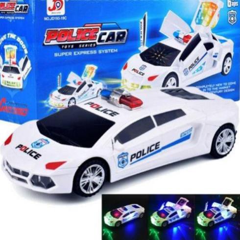 Siêu xe cảnh sát biến hình xoay 360 độ có đèn có nhạc