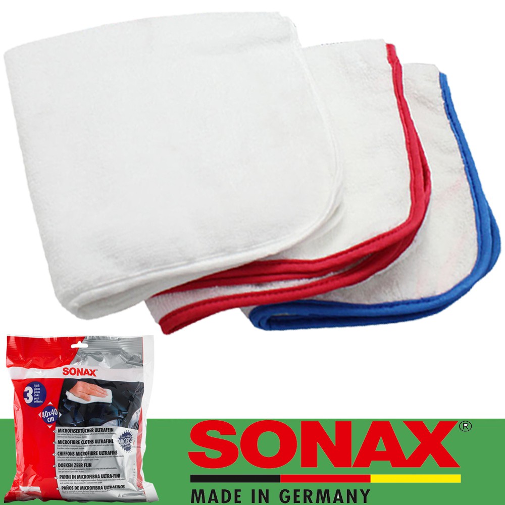 Khăn lau bóng sơn xe Sonax Microfibre Cloth Ultrafine 3 cái