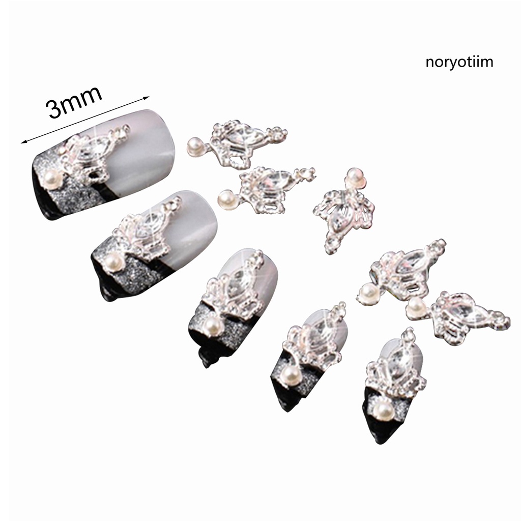 10 hộp đá đính trang trí móng tay hình vương miện 3D thời trang