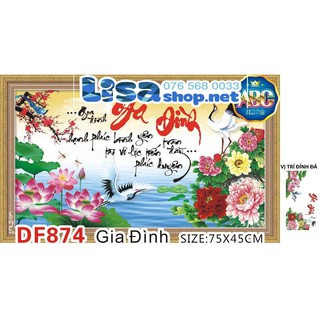 Tranh đính đá GIA ĐÌNH DF874 (75x45cm) chưa đính
