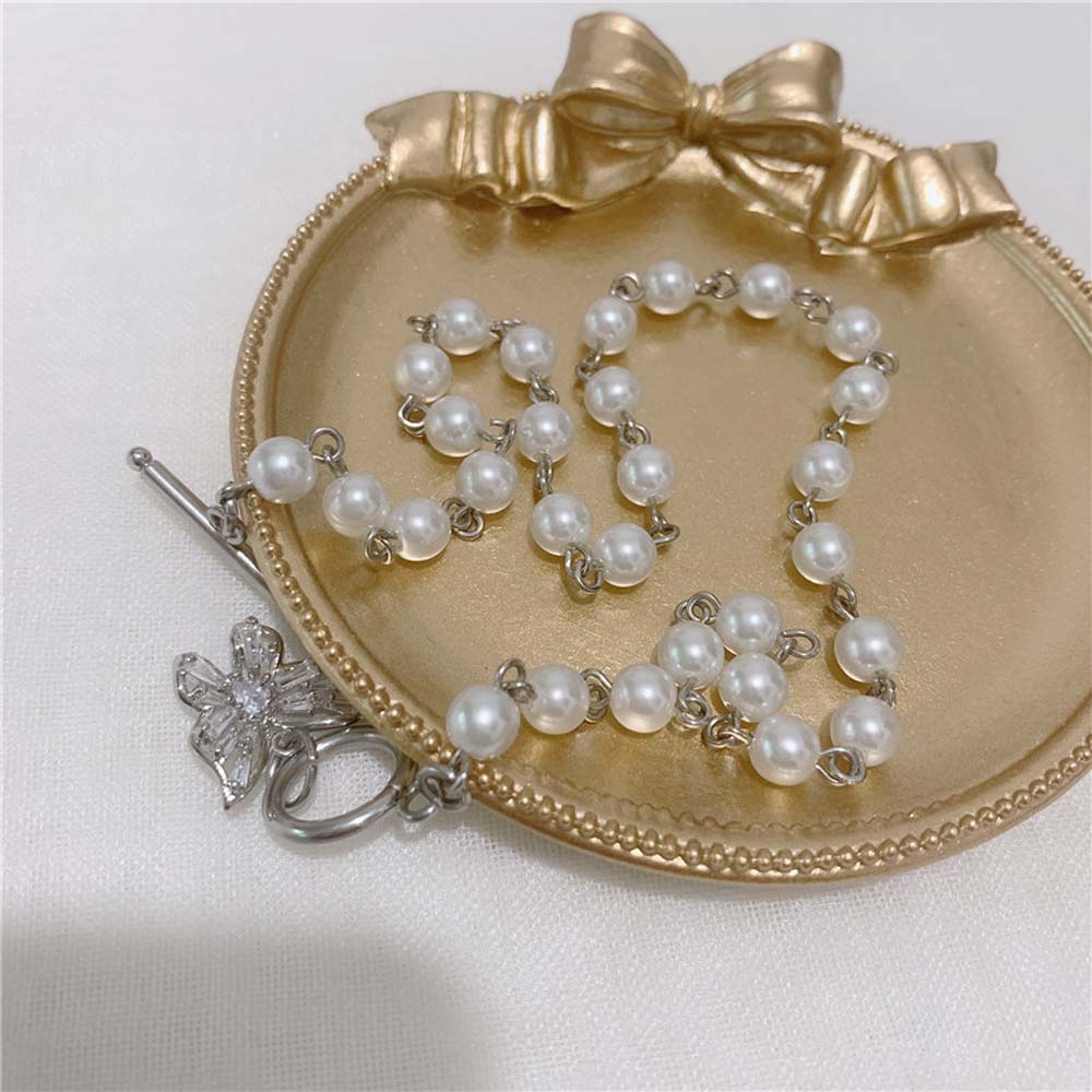 Vòng Cổ Ngọc Trai Giả Gắn Mặt Bướm Kim Loại Thời Trang Cho Nữ