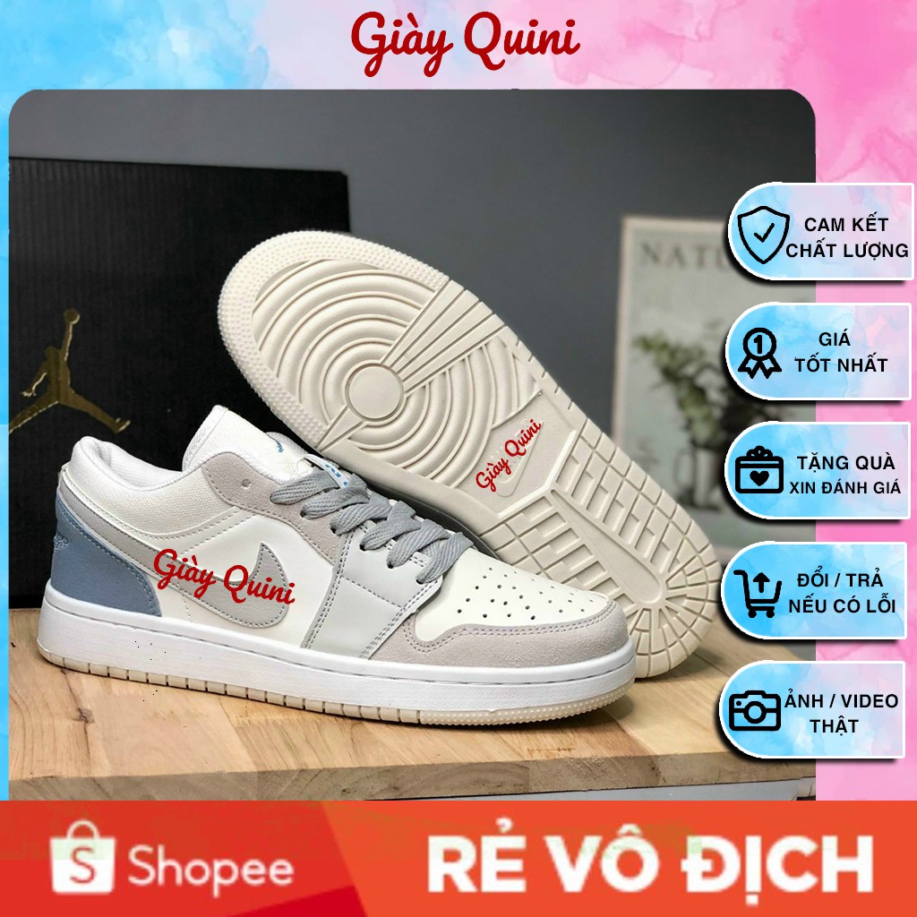 [FREESHIP] Giày 𝐉𝐨𝐫𝐝𝐚𝐧 𝐜ổ 𝐭𝐡ấ𝐩 ✿TẶNG QUÀ✿ Giày 𝐉𝐨𝐫𝐝𝐚𝐧 1 Paris Xám Xanh cổ thấp Nam Nữ all