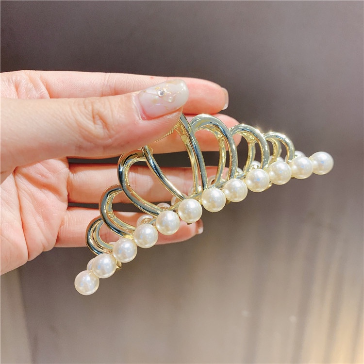 Kẹp Tóc Hình Vương Miện Đính Ngọc Trai Giả Thời Trang Hàn Quốc Cho Nữ