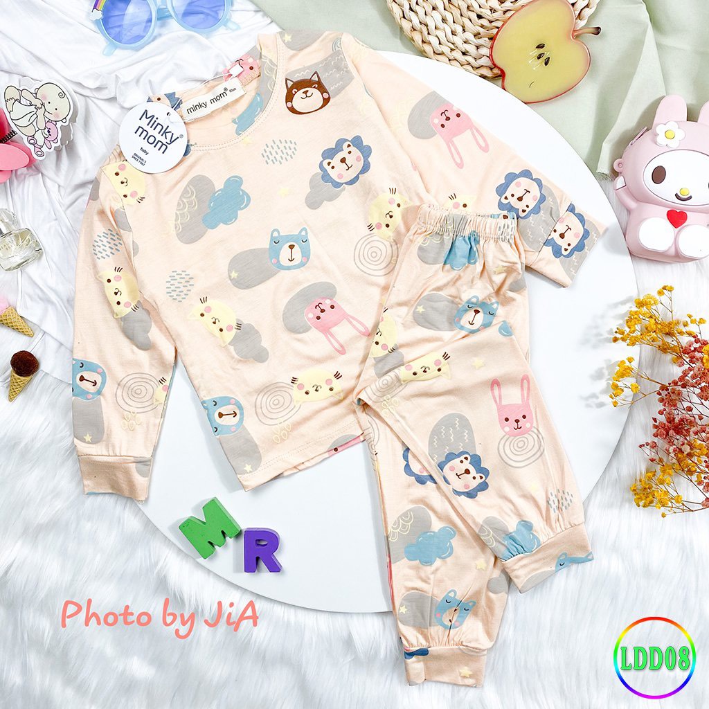 [LDD08] Bộ Dài Tay Thun Lạnh MINKY MOM CÓ SIZE ĐẠI In Hình Động Vật Dễ Thương, Mềm Mịn, Thoáng Mát, Dễ Chịu Cho Bé