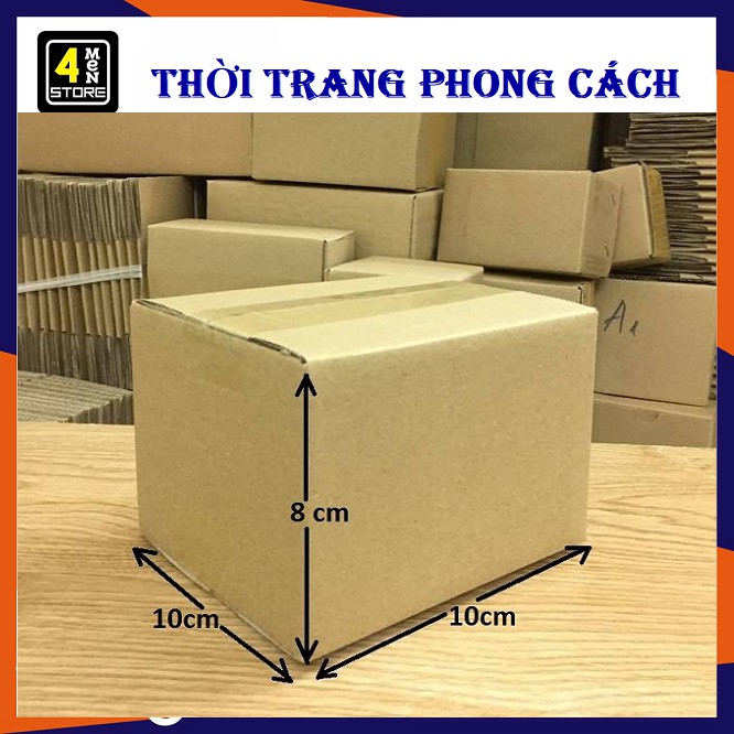 Combo 100 Thùng Carton Size 10x10x8 cm - Bộ 100 Hộp Carton 10x10x8 - Gói Hàng Ship Cod, Hộp Giấy 3 Lớp