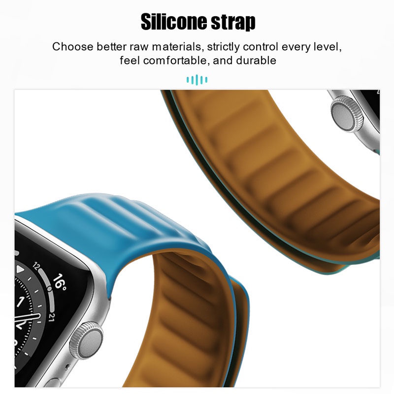 Dây Đeo Silicone Khóa Nam Châm Cho Đồng Hồ Thông Minh Apple Watch 41 / 40 / 38mm 49 / 45 / 44 / 42mm Ultra / 8 / 7 / SE / 6 / 5 / 4 / 3 / 2 / 1