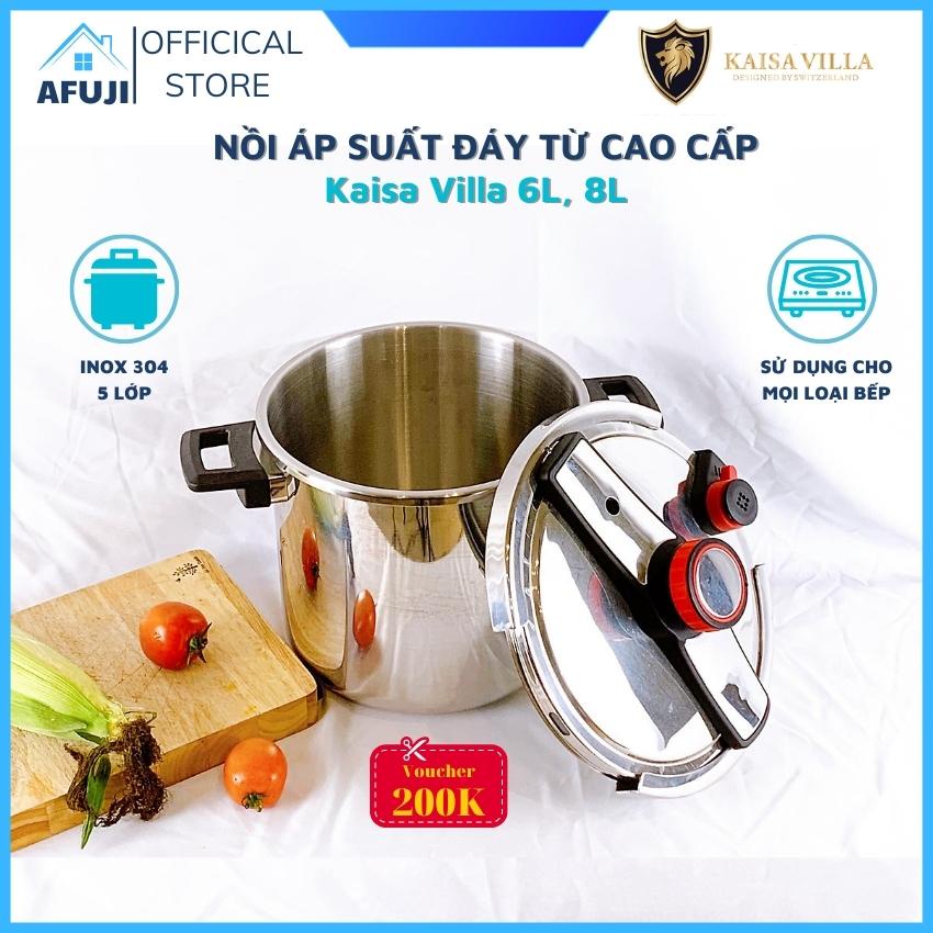 Nồi áp suất đáy từ Kaisa Villa KV68-Pro, Nồi áp suất cơ 6L/8L sử dụng cho mọi loại bếp, bảo hành 12 tháng