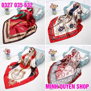 Khăn Turban Headband Bandana Lụa Satin Vuông Khổ Lớn 90x90 cm Thời Trang Hàn Quốc