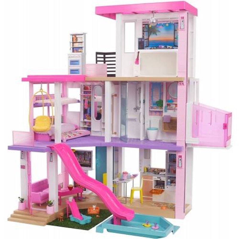 Nhà búp bê Barbie Dream House có nhạc và đèn, cao hơn 100cm+ 10 khu vui chơi