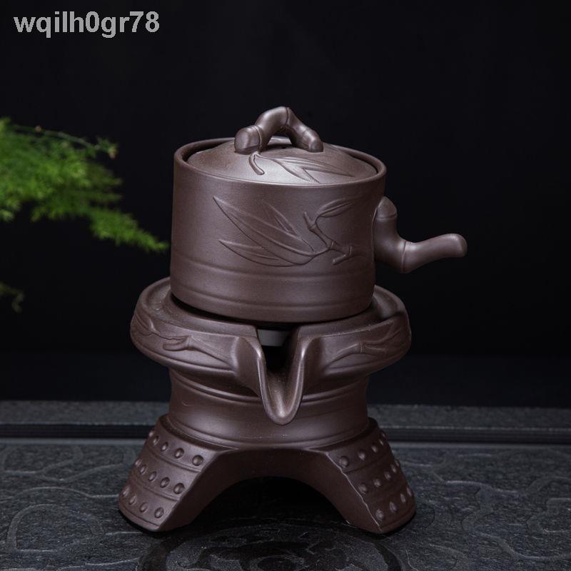 (Mới về)⊕ↂ◕Cối xay bằng đá sa thạch màu tím lười kung fu tự động bộ ấm trà thiết bị gia dụng đầu ra nước xoay chống đóng