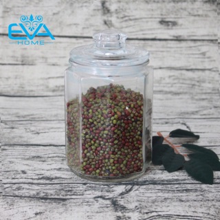 Hũ lọ thủy tinh đựng gia vị lục giác 1.5 lít Kèm Nắp Thủy Tinh