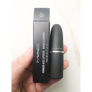 Son MAC Màu 301 A Little Tamed - Powder Kiss Lipstick (3g) (hồng nhạt)- ITALY