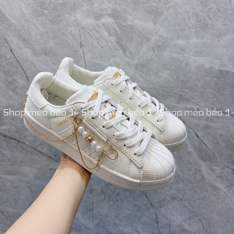 Giày thể thao super star das mũi sò đai xích ngọc fullbox