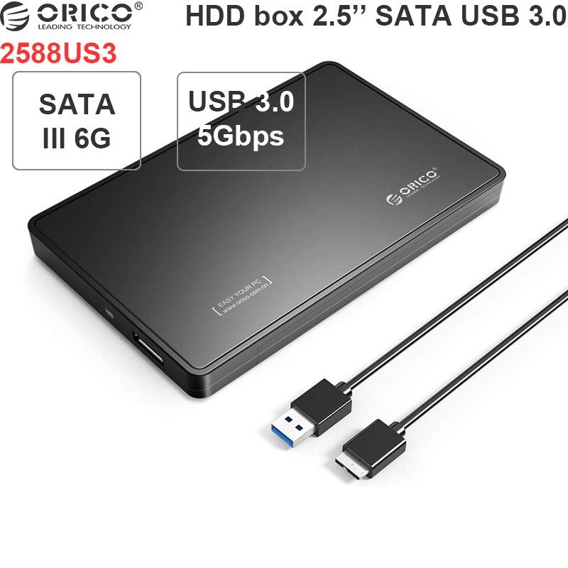 Hộp Đựng Ổ Cứng Vỏ Nhôm Tản Nhiệt Box HDD 2.5&quot; USB 3.0 Orico 2588US3 -DC466