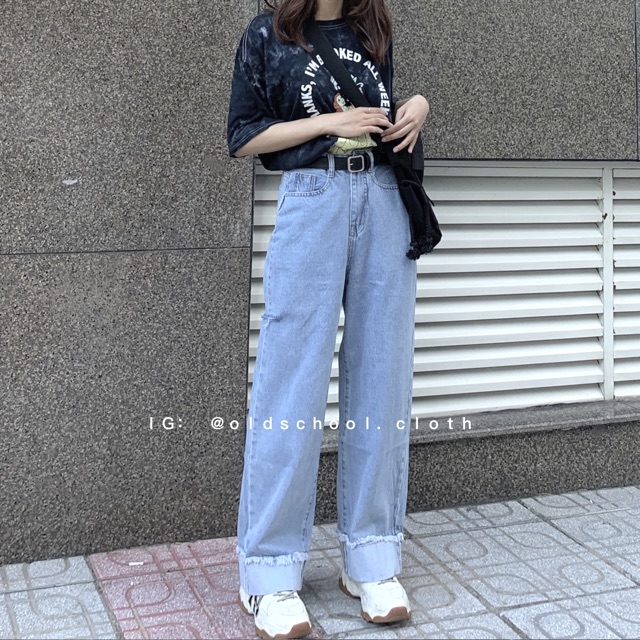 [Mã 33FASHIONSALE giảm 12% đơn 99K] QUẦN JEANS DÀI GẬP LAI Q036 (ảnh thật/sẵn)